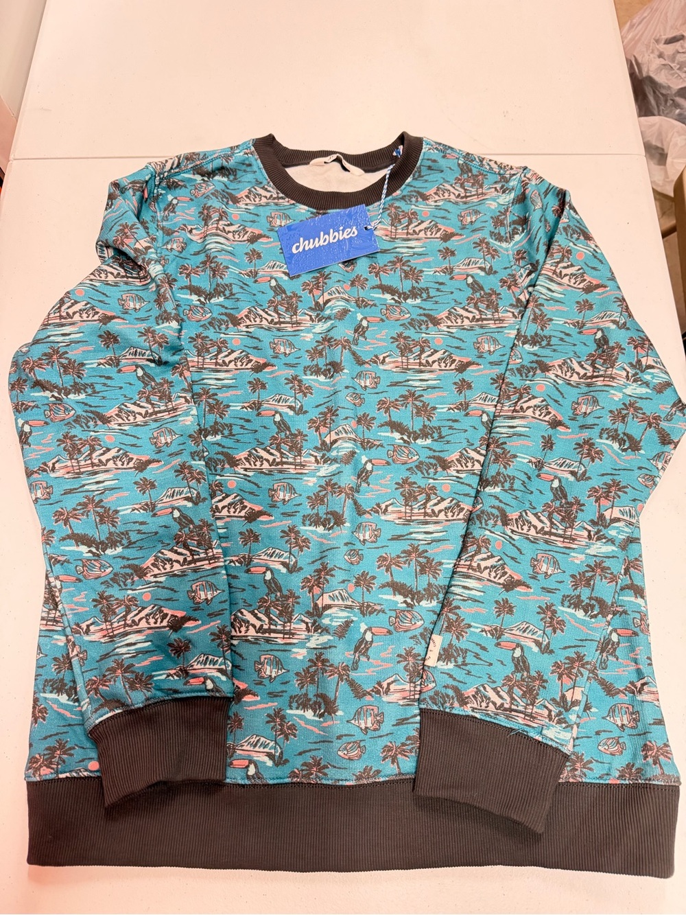 Chubbies The Comfortably Stranded Crewneck Sweatshirt Men XL Tropical NWT
B329